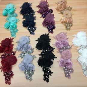Beaded embroidered applique