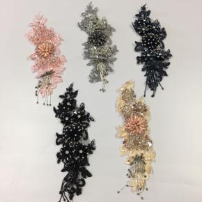 Beaded embroidered applique