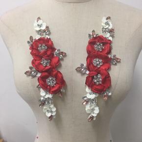 Beaded embroidered  Rhinestone applique 