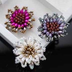 Hand Beaded Pearl Flowers