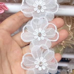 New polyester organza three-dimensional flower lace lace