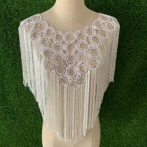 fringed collar floral shawl 