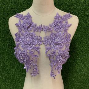 Tube Bead Embroidery Flower Patch