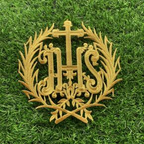 Heavy Industry Gold Thread Mesh Embroidery Collar Patch