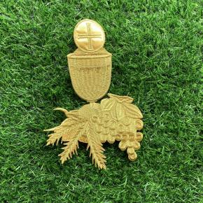 Heavy Industry Gold Thread Mesh Embroidery Collar Patch 