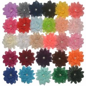 pleated chiffon pearl head flower