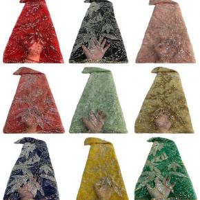 Embroidered Sequin Wedding Dress Fabric