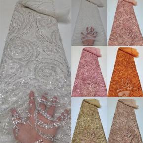 Mesh Embroidered Lace Fabric
