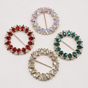 Welded glass rhinestone round button 