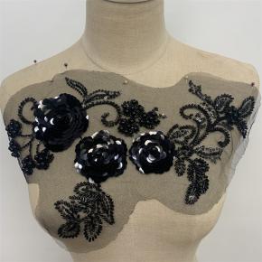 Pearl sequins, beaded three-dimensional individual flower wedding dress accessories