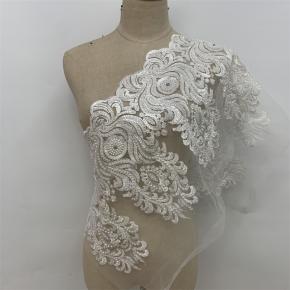 Embroidered beaded lace