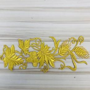Gold embroidered flower patch