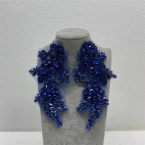 手工钉珠穿珠蕾丝蝴蝶形对花布贴