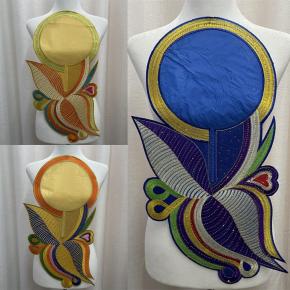 Unique embroidery patch rhinestone collar clothing accessories