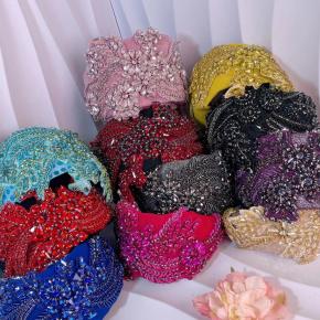 Heavy Industry Luxury Baroque Feng Shui Diamond Ultra Wide Embroidered Press Hair Covering White Hair Bracelet