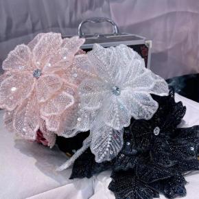 Oversized mesh, multi-layer sequins, nail beads, three-dimensional flowers personalized and stylish fashion headband