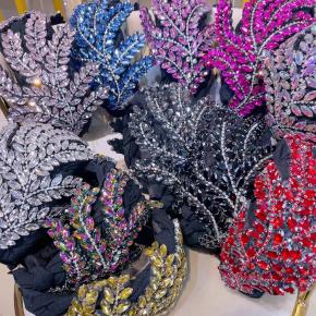 Light luxury personalized fashion maple leaf rhinestone headwear