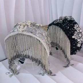 Beautiful sequin rhinestone fringe headband
