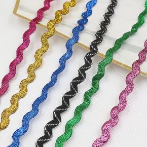 15码一卷5mm金银波浪s形曲边带 水兵带服装装饰花边织带