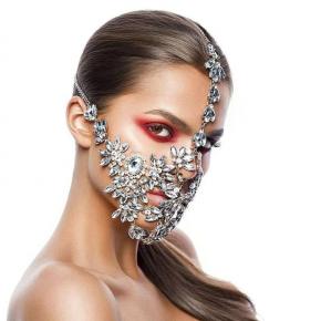 Exaggerated Masquerade Mask Personality Holiday Party Performance Rhinestone Mask European and American Women Mask