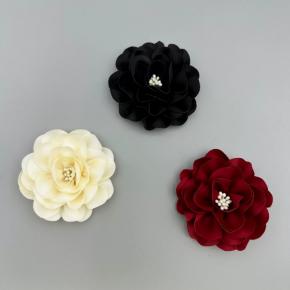 Three-dimensional Satin Cloth Heart 8cm Flower Diy Korean Version of Handmade Flower Clothing Accessories