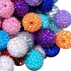 10-22MM Resin Diamond Balls, Random Mixed Color Diamond Balls, Chunky Beads, DIY Diamond Beads