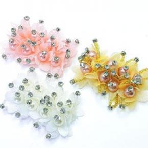 Handmade Mesh Headdress, Three-dimensional Pearl Rhinestone Accessories, Performance Costumes, Shoes and Clothing Accessories