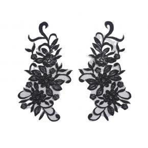 新款刺绣对花亮片蕾丝花边婚纱礼服DIY童装演出服饰辅料花边批发