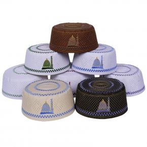 New men's summer thin hat Hui Hui Muslim round hat middle-aged and elderly men's hat embroidered hat