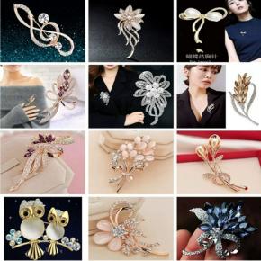 Cross-border High-end Pearl Rhinestone Brooch for Women, Versatile, Chanel Style, Exquisite Silk Scarf Buckle, Corsage Pin