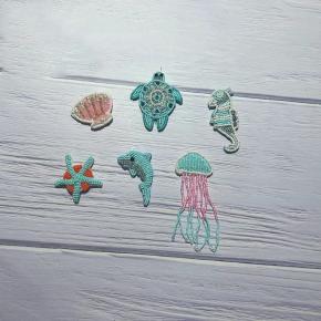新款现货手工钉珠海洋生物海星贝壳布贴鞋子帽子衣服diy手作辅料