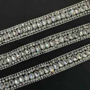 热熔胶钻链条长方水钻背胶花式码链背胶烫钻条码