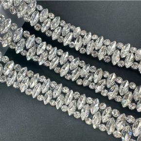 热熔胶马眼玻璃钻码链水钻链婚纱礼服箱包装饰链