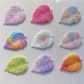 萤火虫打印叶子手工DIY饰品-夜光树脂花