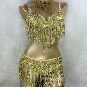 性感东方舞亮片肚皮舞表演服文胸腰封套装女夜店舞台服演出比赛服