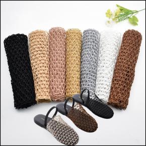 欧美Row镂空法式编织绳网面爆款时尚百搭圆头平底女拖罗马凉鞋面