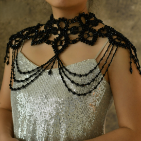 欧美珍珠身体链 宴会派对礼服新娘伴娘手工珍珠披肩链