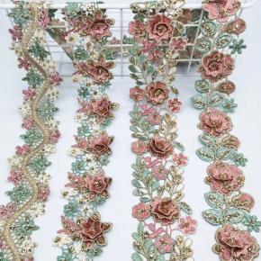 多色金线花边高档立体手工贴花服装汉服装饰条码辅料现货