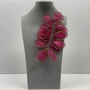 手工金属丝花朵水晶紧身晚礼服