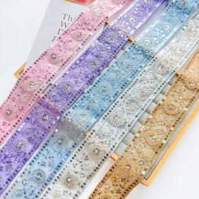 7CM刺绣亮片民族风花边舞蹈服连衣裙衬衫礼服裙边袖口装饰织带