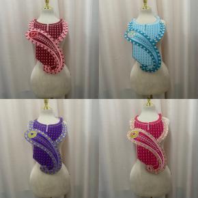 民族水溶性刺绣领贴手工熨烫布料带水钻装饰用于画布