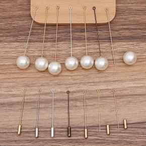 铜胸针9字尖头一字插针领针帽针