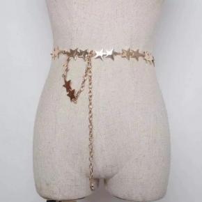 跨境饰品金属腰饰女时尚潮气质款单层星星链条腰链配连衣裙子批发