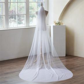 3m plain yarn single layer simple long big head yarn photography big tail head yarn wedding dress accessories foreign trade plain yarn