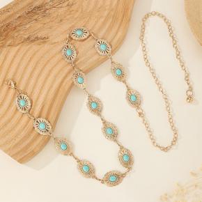 小众设计波光粼粼韩版腰链水钻银色女士链条腰链金属配饰