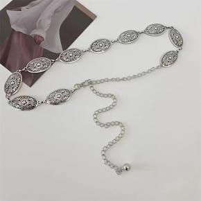 Vintage Metal Waist Chain Bohemian Women's Ancient Silver Embossed Alloy Punk Match Skirt High End