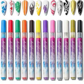 美甲彩绘笔涂鸦笔甲油胶笔描甲点花笔勾线笔三合一易上色
