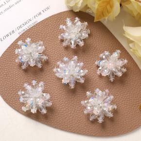 时尚水晶手缝钉珠幻彩亮片花朵布贴diy鞋花鞋扣发饰边夹服饰贴片
