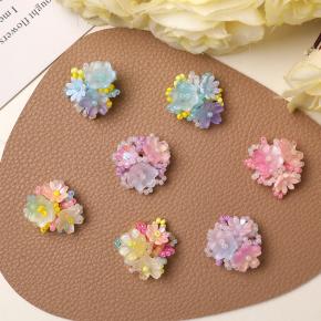 春夏氛围花海米珠绣球花花簇diy多巴胺少女耳环耳饰边夹鞋花配饰