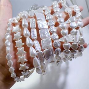 巴洛克异形珍珠爱心水滴直孔仿珍珠串珠耳环手链项链DIY手工配件